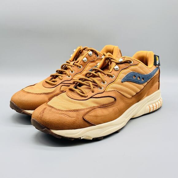 Saucony Shoes Mens 13 Brown Cordura 3D Grid Hurricane Trail Running Sneakers - Picture 4 of 11